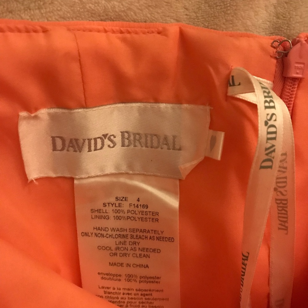 Bridesmaid dress. Coral. Size 4. David’s Bridal - Picture 3 of 3